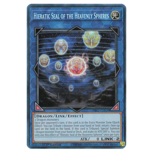 Hieratic Seal of the Heavenly Spheres RA02-EN039 card from the Yu-Gi-Oh! set 25th Anniversary Rarity Collection II