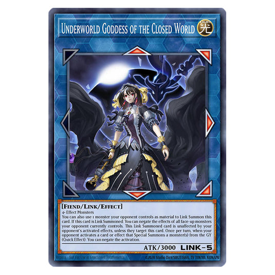 Underworld Goddess of the Closed World RA02-EN045 card from the Yu-Gi-Oh! set 25th Anniversary Rarity Collection II