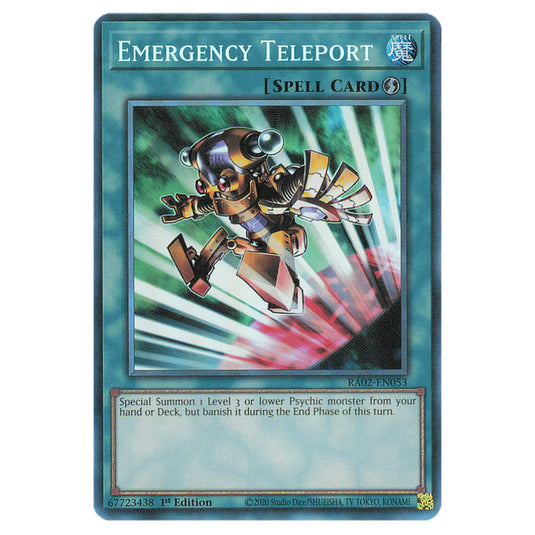 Emergency Teleport RA02-EN053 card from the Yu-Gi-Oh! set 25th Anniversary Rarity Collection II