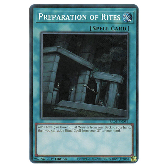 Preparation of Rites RA02-EN056 card from the Yu-Gi-Oh! set 25th Anniversary Rarity Collection II