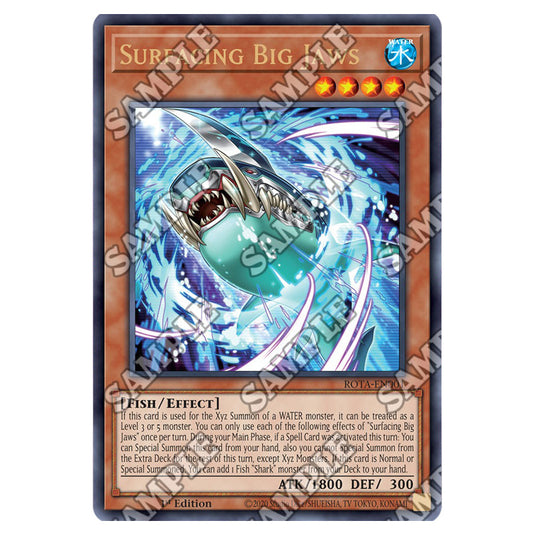 Surfacing Big Jaws ROTA-EN001 card from the Yu-Gi-Oh! set Rage of the Abyss