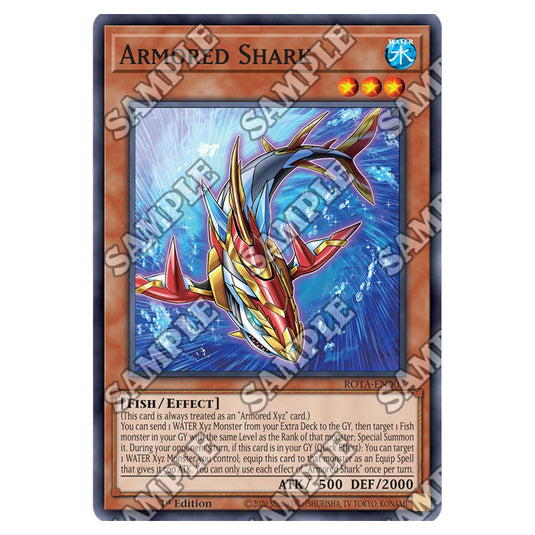 Armored Shark ROTA-EN003 card from the Yu-Gi-Oh! set Rage of the Abyss