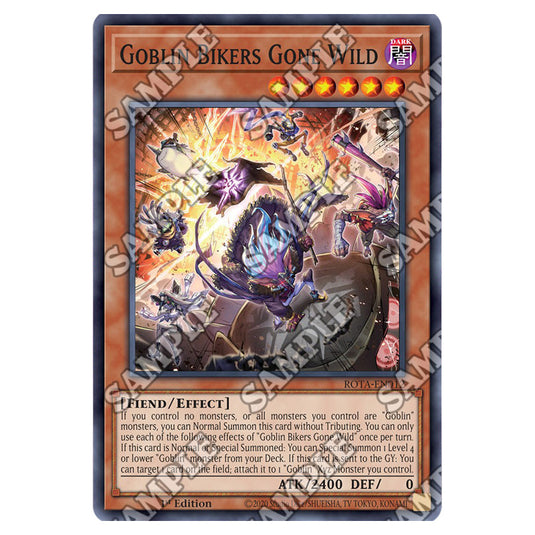 Goblin Bikers Gone Wild ROTA-EN012 card from the Yu-Gi-Oh! set Rage of the Abyss