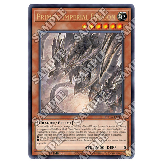 Primite Imperial Dragon ROTA-EN013 card from the Yu-Gi-Oh! set Rage of the Abyss