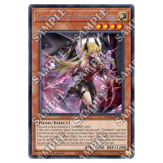 Lacrima the Crimson Tears ROTA-EN014 card from the Yu-Gi-Oh! set Rage of the Abyss