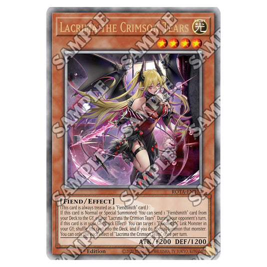 Lacrima the Crimson Tears ROTA-EN014a card from the Yu-Gi-Oh! set Rage of the Abyss