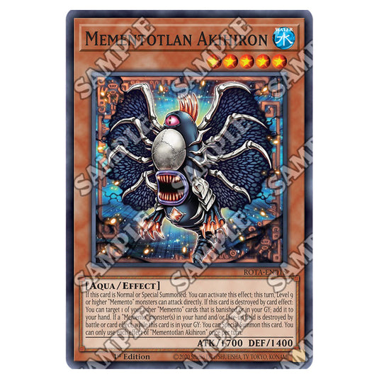 Mementotlan Akihiron ROTA-EN015 card from the Yu-Gi-Oh! set Rage of the Abyss