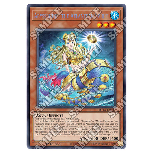 Abyssrhine, the Atlantean Spirit ROTA-EN017 card from the Yu-Gi-Oh! set Rage of the Abyss