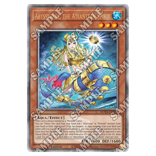 Abyssrhine, the Atlantean Spirit ROTA-EN017a card from the Yu-Gi-Oh! set Rage of the Abyss