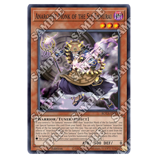 Anarchist Monk of the Six Samurai ROTA-EN019 card from the Yu-Gi-Oh! set Rage of the Abyss