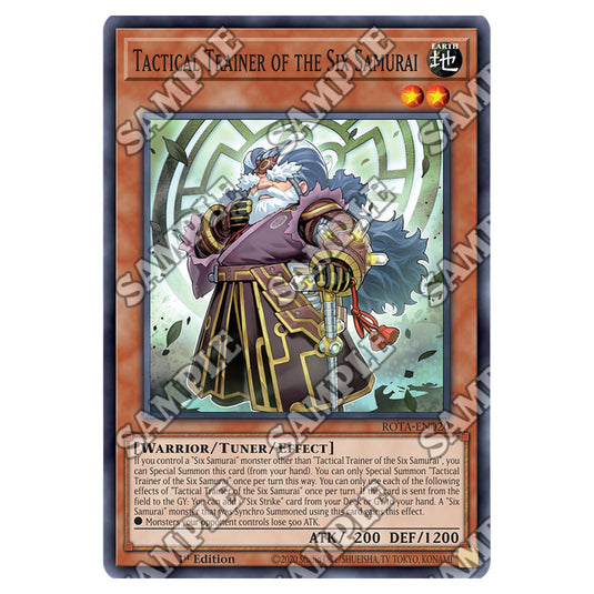 Tactical Trainer of the Six Samurai ROTA-EN020 card from the Yu-Gi-Oh! set Rage of the Abyss