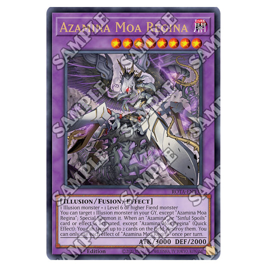 Azamina Moa Regina ROTA-EN033 card from the Yu-Gi-Oh! set Rage of the Abyss