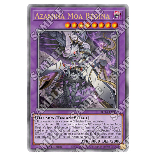 Azamina Moa Regina ROTA-EN033a card from the Yu-Gi-Oh! set Rage of the Abyss