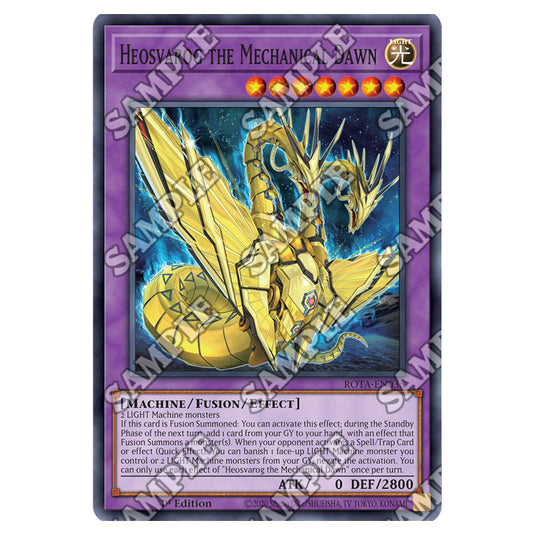 Heosvarog the Mechanical Dawn ROTA-EN035 card from the Yu-Gi-Oh! set Rage of the Abyss