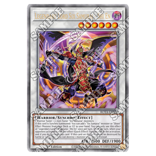 Legendary Lord Six Samurai - Shi En ROTA-EN039a card from the Yu-Gi-Oh! set Rage of the Abyss