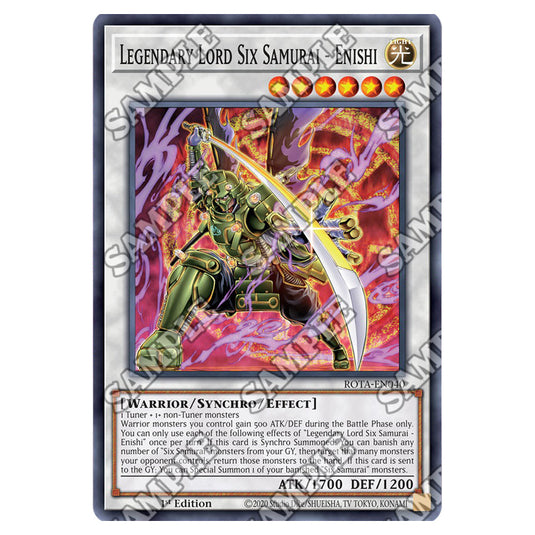 Legendary Lord Six Samurai - Enishi ROTA-EN040 card from the Yu-Gi-Oh! set Rage of the Abyss