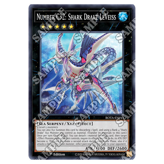 Number C32: Shark Drake LeVeiss ROTA-EN041 card from the Yu-Gi-Oh! set Rage of the Abyss