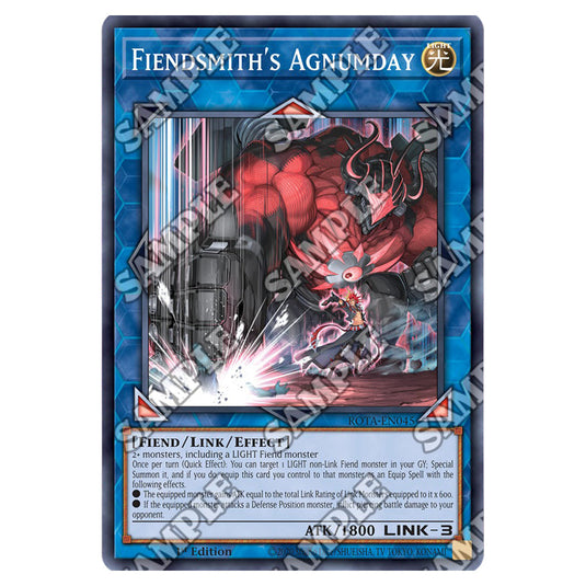 Fiendsmith's Agnumday ROTA-EN045 card from the Yu-Gi-Oh! set Rage of the Abyss