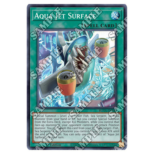 Aqua Jet Surface ROTA-EN048 card from the Yu-Gi-Oh! set Rage of the Abyss