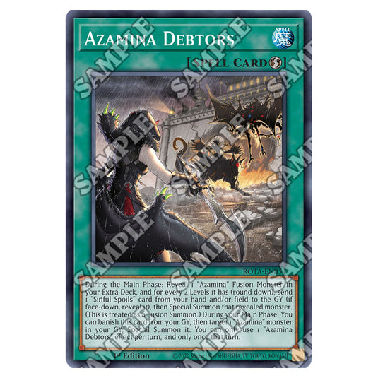 Azamina Debtors ROTA-EN054 card from the Yu-Gi-Oh! set Rage of the Abyss