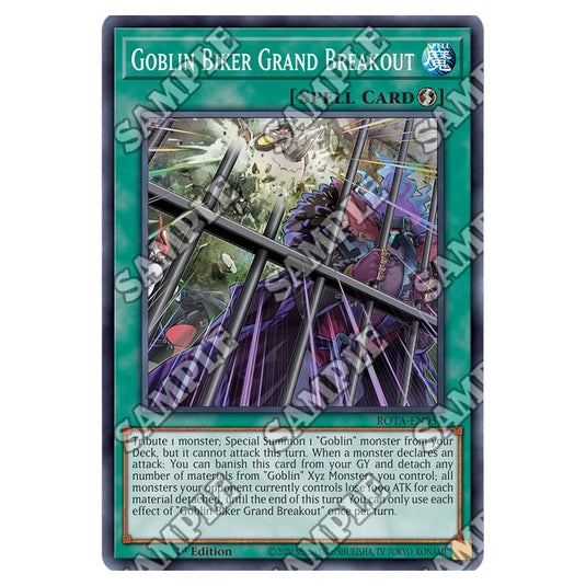 Goblin Biker Grand Breakout ROTA-EN057 card from the Yu-Gi-Oh! set Rage of the Abyss