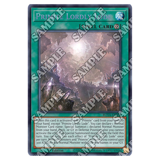 Primite Lordly Lode ROTA-EN058 card from the Yu-Gi-Oh! set Rage of the Abyss