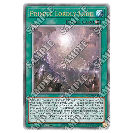 Primite Lordly Lode ROTA-EN058a card from the Yu-Gi-Oh! set Rage of the Abyss