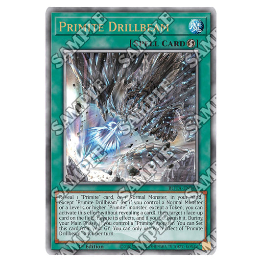 Primite Drillbeam ROTA-EN060a card from the Yu-Gi-Oh! set Rage of the Abyss