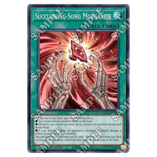 Succumbing-Song Morganite ROTA-EN065 card from the Yu-Gi-Oh! set Rage of the Abyss