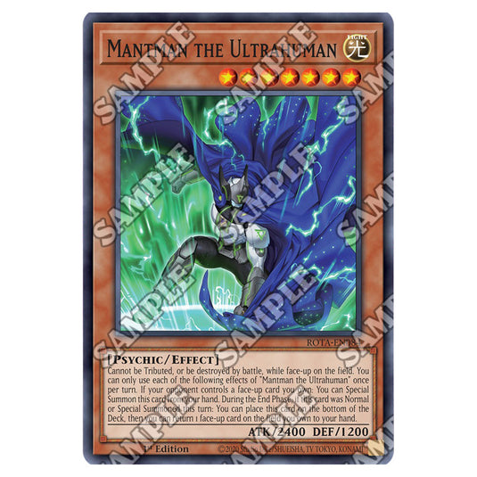 Mantman the Ultrahuman ROTA-EN084 card from the Yu-Gi-Oh! set Rage of the Abyss