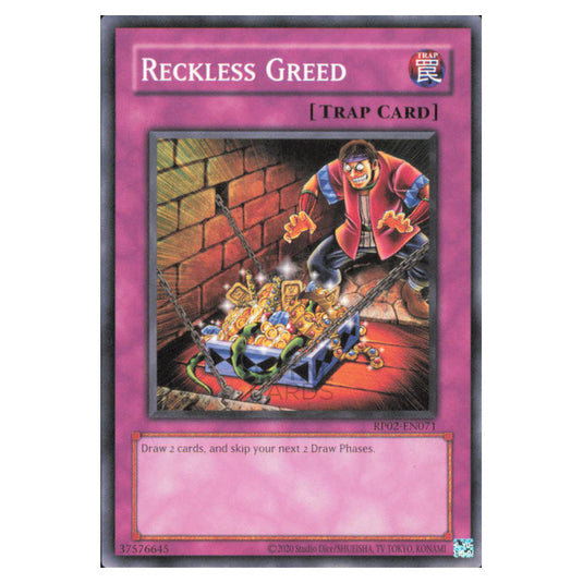 Reckless Greed RP02-EN071 card from the Yu-Gi-Oh! set Retro Pack 2 (2025)