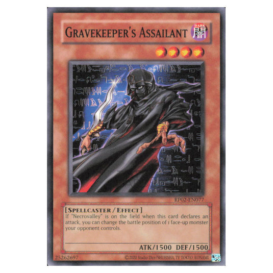 Gravekeeper's Assailant RP02-EN077 card from the Yu-Gi-Oh! set Retro Pack 2 (2025)