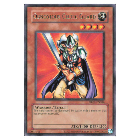 Obnoxious Celtic Guard RP02-EN086 card from the Yu-Gi-Oh! set Retro Pack 2 (2025)