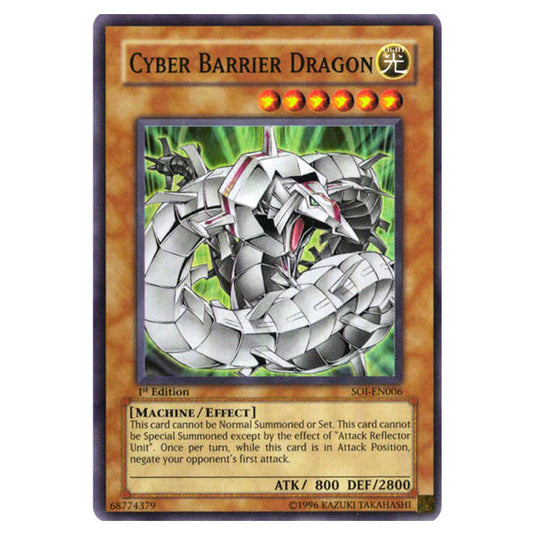 Cyber Barrier Dragon SOI-EN006 card from the Yu-Gi-Oh! set Shadow of Infinity