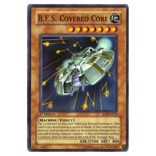 B.E.S. Covered Core SOI-EN013 card from the Yu-Gi-Oh! set Shadow of Infinity
