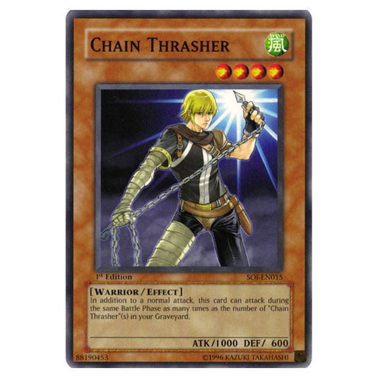 Chain Thrasher SOI-EN015 card from the Yu-Gi-Oh! set Shadow of Infinity