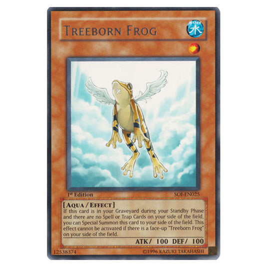 Treeborn Frog SOI-EN025 card from the Yu-Gi-Oh! set Shadow of Infinity