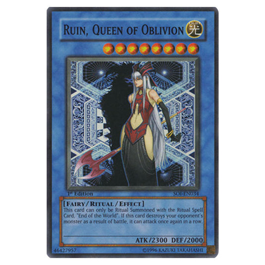 Ruin, Queen of Oblivion SOI-EN034 card from the Yu-Gi-Oh! set Shadow of Infinity
