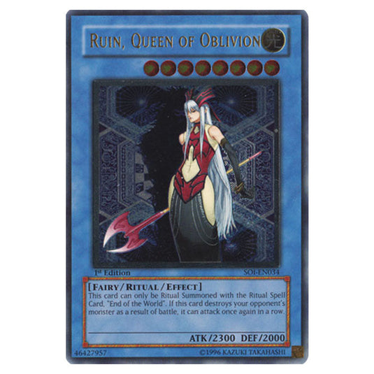 Ruin, Queen of Oblivion SOI-EN034A card from the Yu-Gi-Oh! set Shadow of Infinity