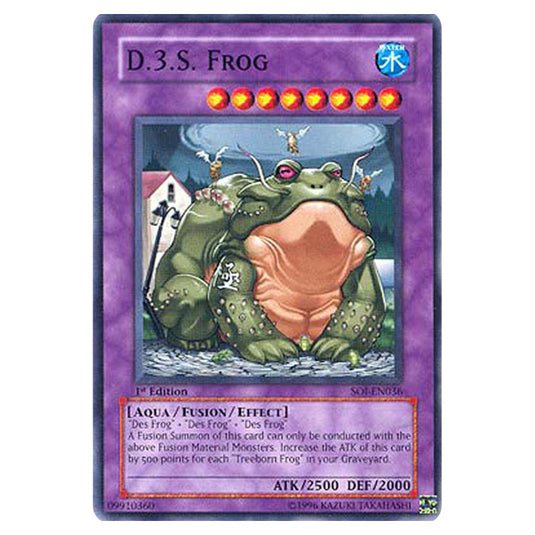 D.3.S. Frog SOI-EN036 card from the Yu-Gi-Oh! set Shadow of Infinity