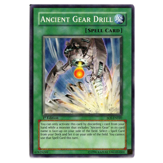 Ancient Gear Drill SOI-EN040 card from the Yu-Gi-Oh! set Shadow of Infinity