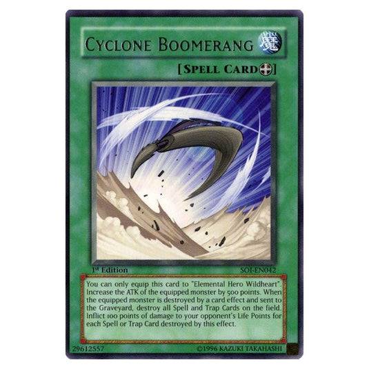 Cyclone Boomerang SOI-EN042 card from the Yu-Gi-Oh! set Shadow of Infinity