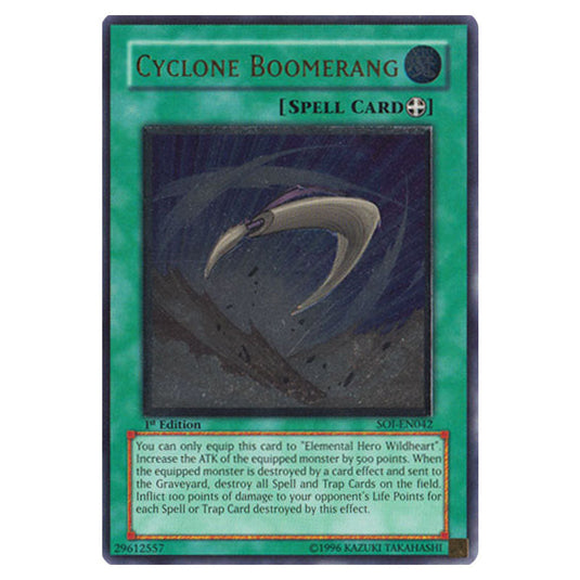 Cyclone Boomerang SOI-EN042A card from the Yu-Gi-Oh! set Shadow of Infinity