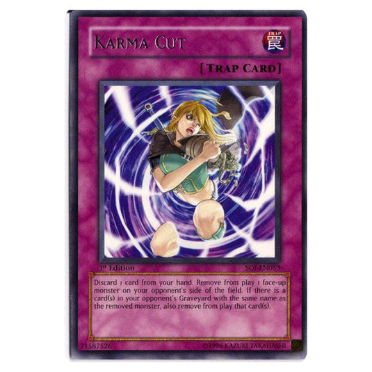 Karma Cut SOI-EN053 card from the Yu-Gi-Oh! set Shadow of Infinity