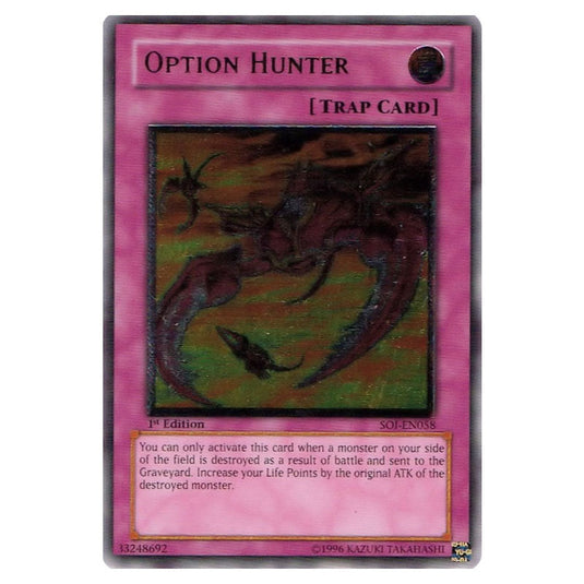 Option Hunter SOI-EN058A card from the Yu-Gi-Oh! set Shadow of Infinity