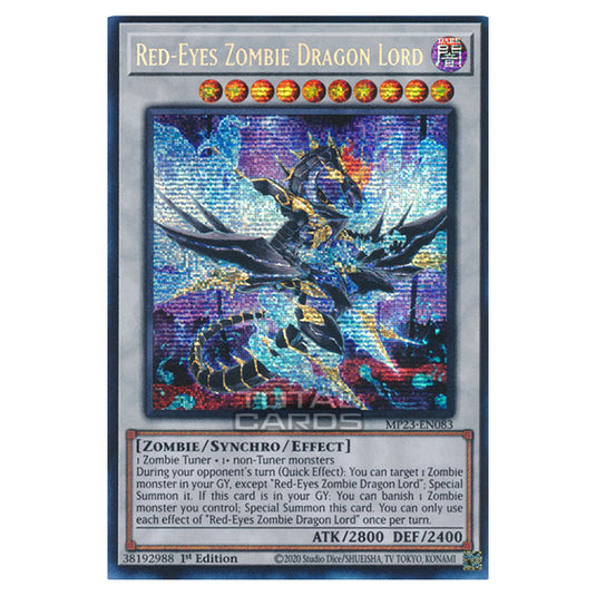 Yu-Gi-Oh! - Dueling Heroes - Red-Eyes Zombie Dragon Lord (Prismatic Secret Rare) MP23-EN083