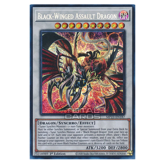 Yu-Gi-Oh! - Dueling Heroes - Black-Winged Assault Dragon (Prismatic Secret Rare) MP23-EN187