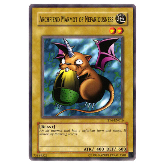 Archfiend Marmot of Nefariousness TP6-EN016 card from the Yu-Gi-Oh! set Tournament Pack 6
