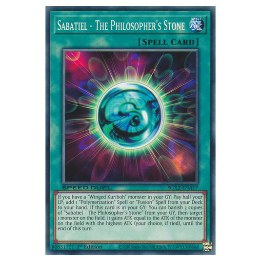 Yu-Gi-Oh! - Speed Duel GX: Midterm Paradox - Sabatiel - The Philosopher's Stone (Common) SGX2-ENA17