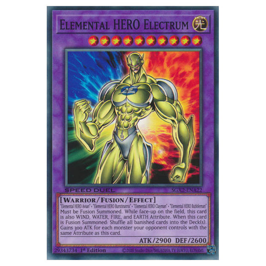 Yu-Gi-Oh! - Speed Duel GX: Midterm Paradox - Elemental HERO Electrum (Common) SGX2-ENA22